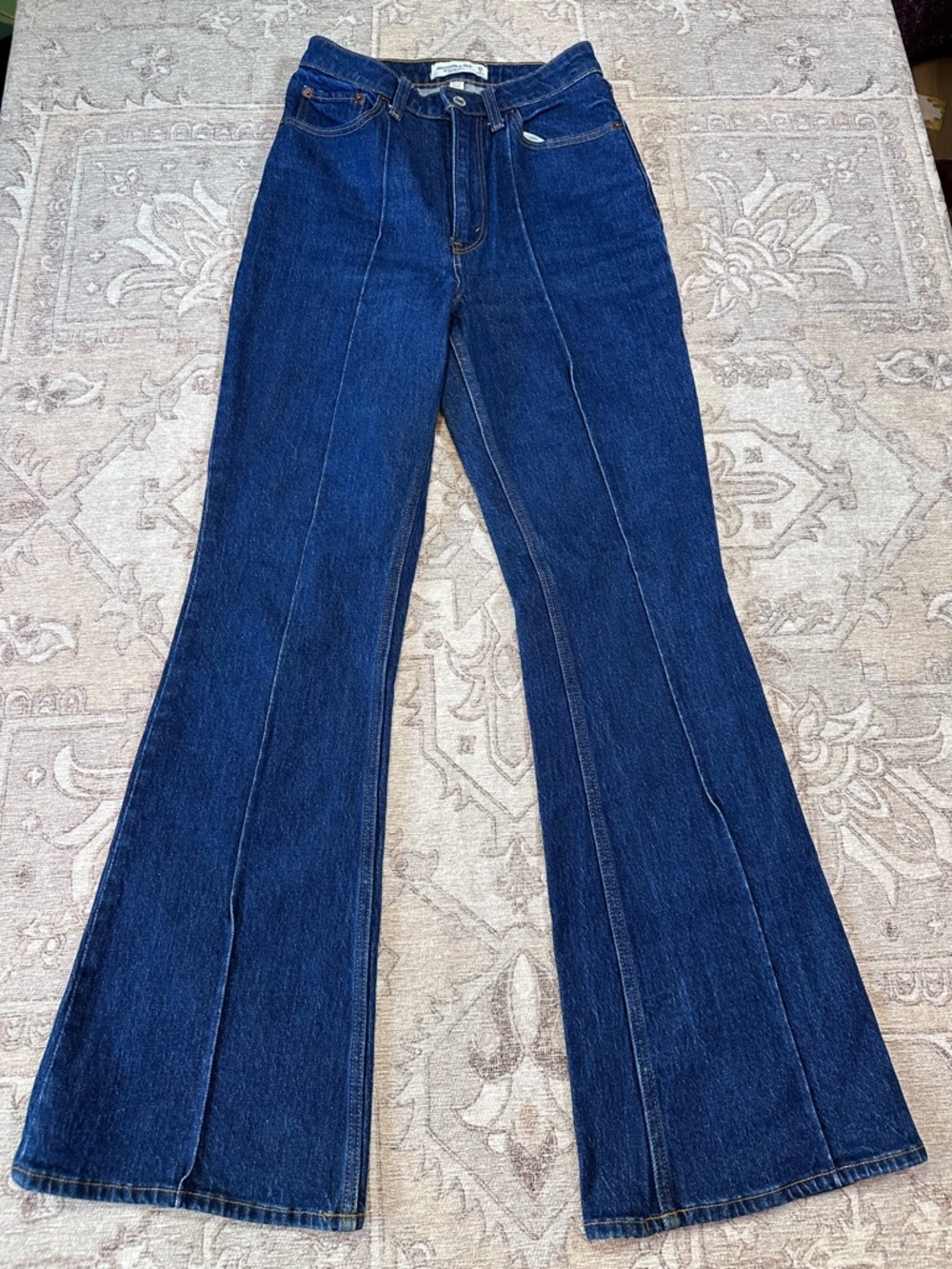 Abercrombie & Fitch Dark Blue High-Rise Flare Jeans